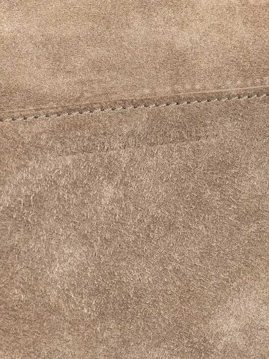 Brunello Cucinelli Taupe Suede Leather-Trim Handbag - Picture 8 of 11